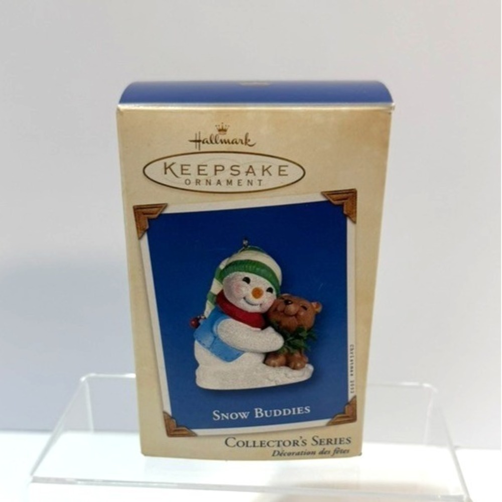 Hallmark Keepsake Ornament Snow Buddies #5 Series Of Snowman Teddy Bear 2002